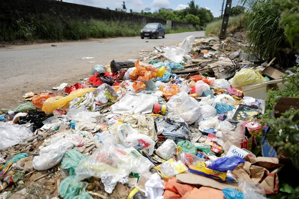 Simoes Filho Bahia Brazil April 2019 Garbage Accumulated Street District — Stock Photo, Image