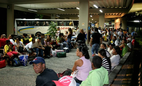 Salvador Bahia Brasil Octubre 2007 Los Pasajeros Son Vistos Puerta — Foto de Stock
