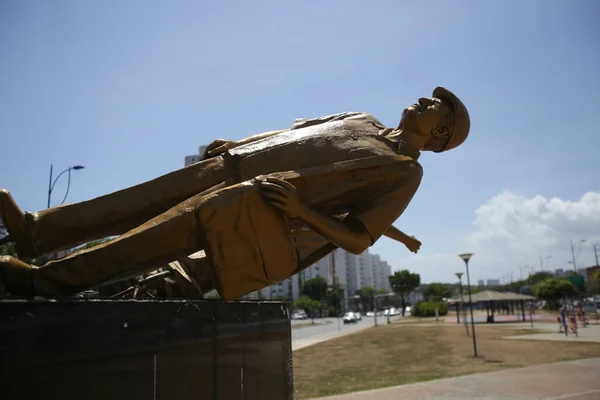Salvador Bahia Brazil Listopada 2018 Posąg Jorge Amado Zelia Gattai — Zdjęcie stockowe