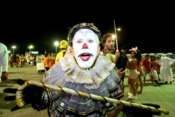 Salvador Bahia Brésil Février 2018 Les Gens Transpirent Masques Costumes — Photo