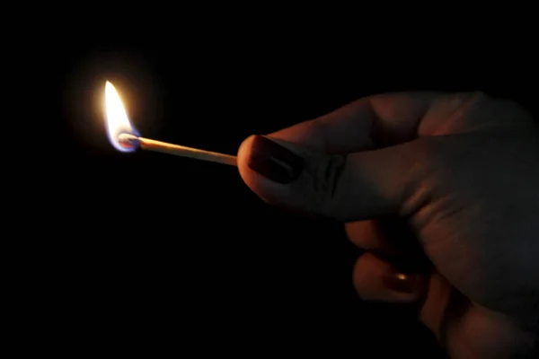 Salvador Bahia Brazil February 2013 Matchstick Lit Dark — Stock Photo, Image