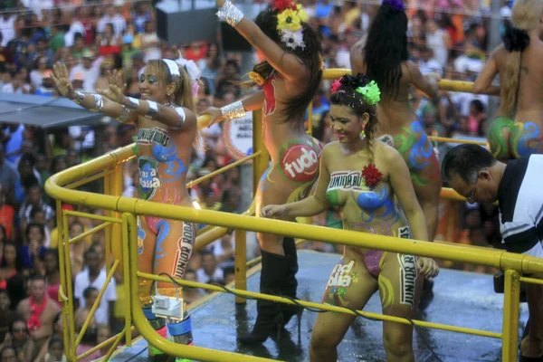 Salvador Bahia Brazil March 2014 Women Body Paint Seen Carnaval — Stock Photo, Image