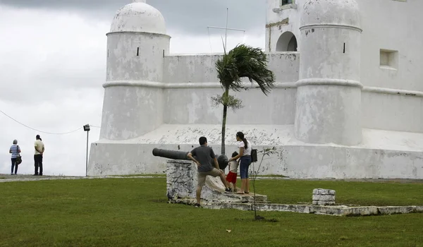 Salvador Bahia Brazil Augustus 2014 Mensen Worden Gezien Buurt Van — Stockfoto