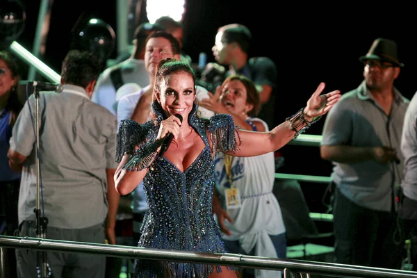 Salvador Bahia Brésil Février 2015 Chanteuse Ivete Sangalo Est Vue — Photo