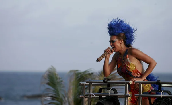 Salvador Bahia Brasil Febrero 2015 Vina Calmon Vocalista Banda Cheiro — Foto de Stock