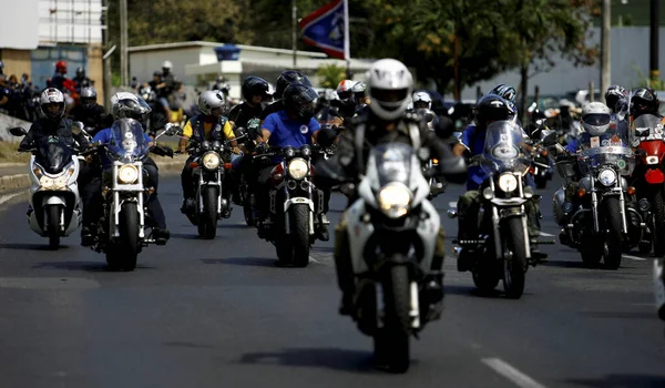 Salvador Bahia Brésil Septembre 2014 Des Motocyclistes Sont Vus Lors — Photo