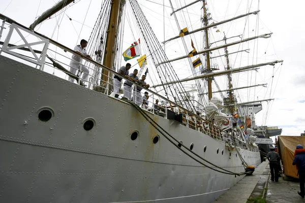 Salvador Bahia Brezilya Ağustos 2014 Arjantin Bayrağı Taşıyan Firkateyn Libertad — Stok fotoğraf