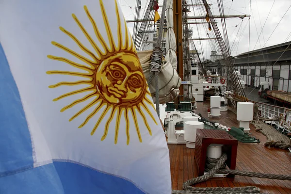 Salvador Bahia Brazil August 2014 Frigate Libertad Argentine Flag Seen — Stock Photo, Image