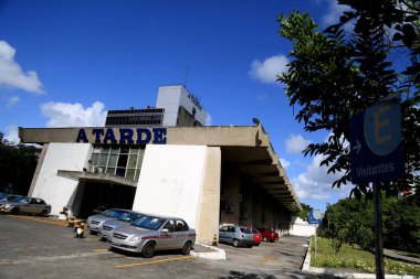 Salvador, Bahia / Brezilya - 31 Aralık 2016: Salvador 'daki Jornal A Tarde karargahının cephesi