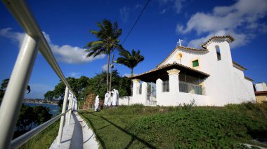 Salvador, Bahia / Brezilya - 26 Aralık 2016: Salvador 'un Escada semtindeki Nossa Senhora da Escada Kilisesi' nde yardım misyonerleri görülüyor
