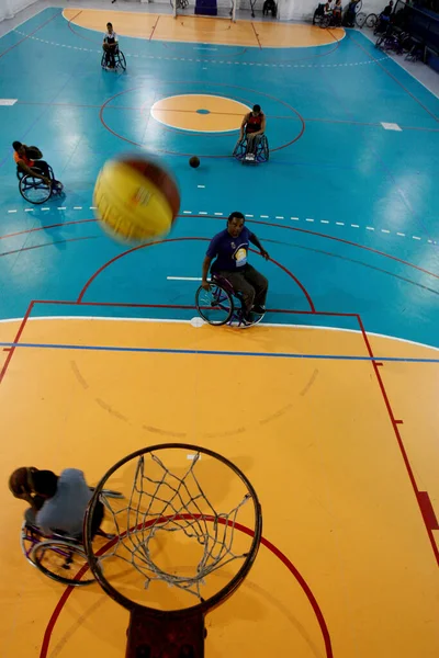 Salvador Bahia Brasil Septiembre 2016 Atletas Baloncesto Sillas Ruedas Son — Foto de Stock