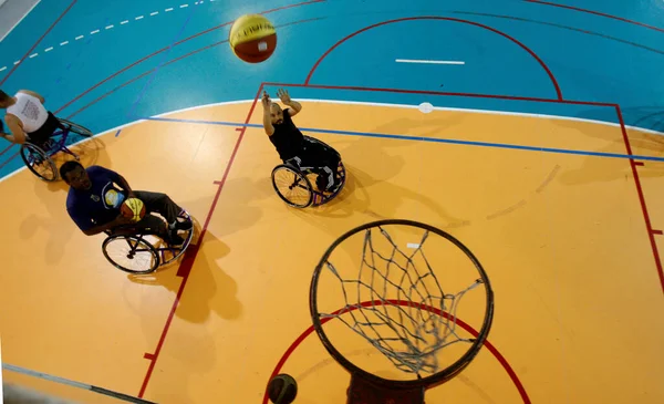 Salvador Bahia Brasil Septiembre 2016 Atletas Baloncesto Sillas Ruedas Son —  Fotos de Stock