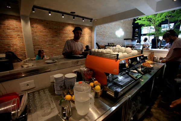 Salvador Bahia Brazil Gennaio 2018 Vista Della Caffetteria Nella Città — Foto Stock