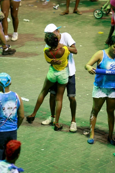 Salvador Bahia Brazil Февраля 2015 Пару Видели Целующейся Окрестностях Барры — стоковое фото