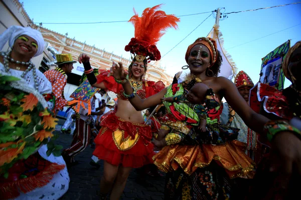 Salvador Bahia Brazil Luty 2016 Członkowie Grupo Cultural Filo Brincante — Zdjęcie stockowe