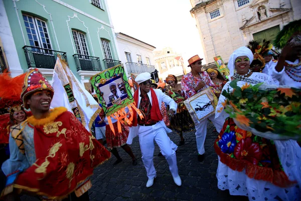 Salvador Bahia Brazil February 2016 Members Grupo Cultural Filo Brincante — стоковое фото