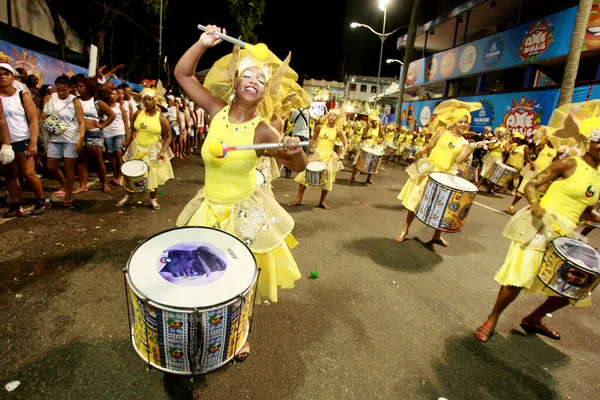 2015 Salvador Bahia Brazil February 2015 타악기 그룹인 Banda Dida — 스톡 사진