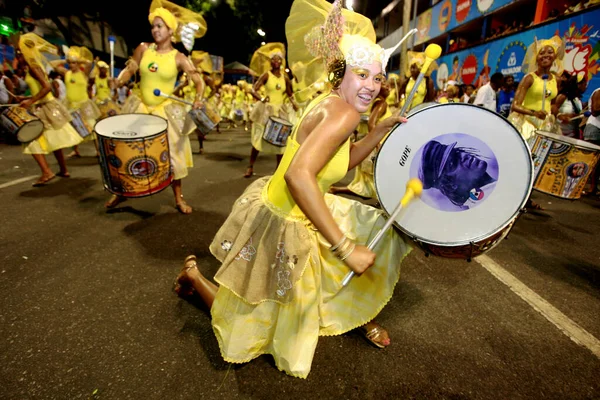 Salvador Bahia Brazil February 2015 Members Banda Dida Female Percussion — Stock Photo, Image