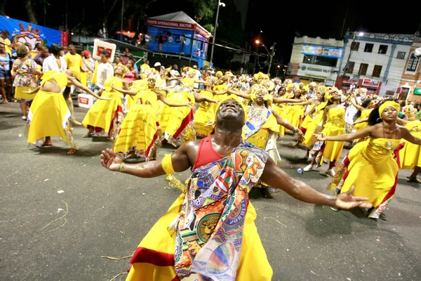 Salvador Bahia Brésil Février 2015 Des Membres Bloc Afro Muzenza — Photo