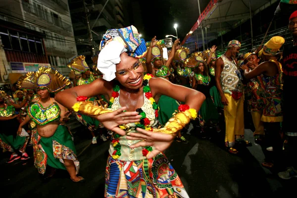 Salvador Bahia Brasil Febrero 2015 Miembros Del Bloque Afro Muzenza —  Fotos de Stock