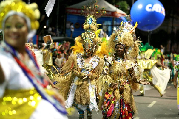 Salvador Bahia Brazil Februari 2015 Medlemmar Afro Man Debale Blocket — Stockfoto