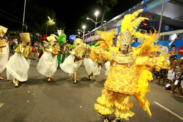 Salvador Bahia Brazil Febbraio 2015 Membri Del Blocco Afro Maschio — Foto Stock