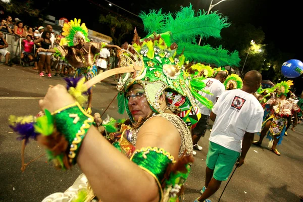 Salvador Bahia Brésil Février 2015 Des Membres Bloc Afro Male — Photo