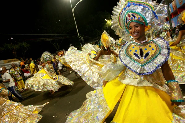 Salvador Bahia Brésil Février 2015 Des Membres Bloc Afro Male — Photo