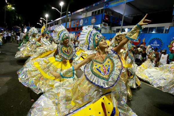 Salvador Bahia Brazil Φεβρουαρίου 2015 Μέλη Του Μπλοκ Afro Male — Φωτογραφία Αρχείου