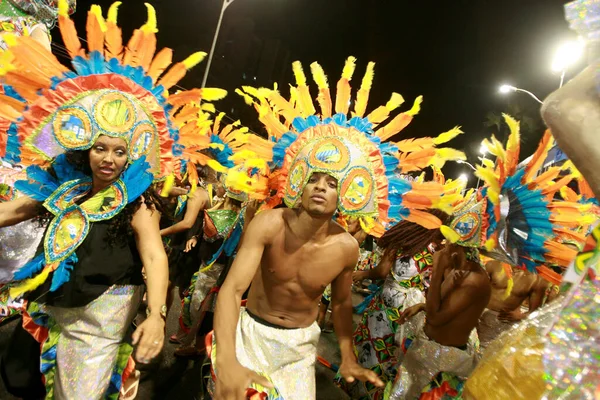 Сальвадор Баия Бразилия Февраля 2015 Года Члены Блока Afro Male — стоковое фото