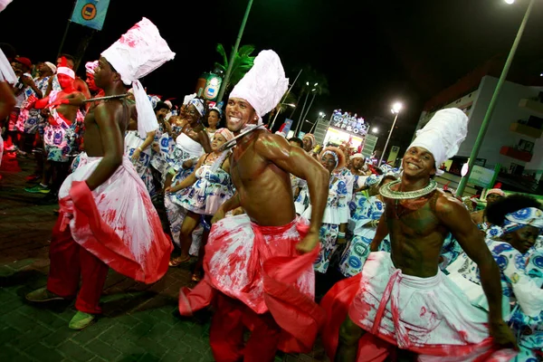 Salvador Bahia Brazil Φεβρουαρίου 2015 Μέλη Του Μπλοκ Cortejo Afro — Φωτογραφία Αρχείου