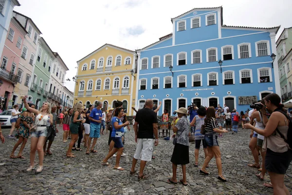 Salvador Bahia Brasil Abril 2015 Gente Pelourinho Centro Histórico Ciudad — Foto de Stock