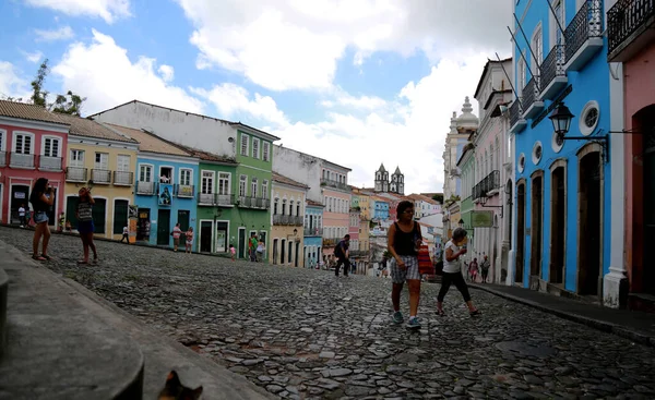 Salvador Bahia Brasil Abril 2015 Ven Turistas Del Pelourinho Centro — Foto de Stock