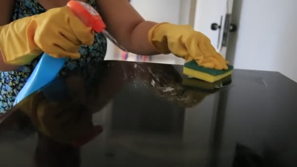 Salvador Bahia Brazil Maja 2020 Osoba Gumowych Rękawiczkach Podczas Sprzątania — Wideo stockowe