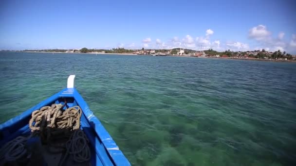 2018年8月22日 ヴェラ クルス島からサルバドール市に渡る槍の間 バイア トドス サントスからの水の動き — ストック動画