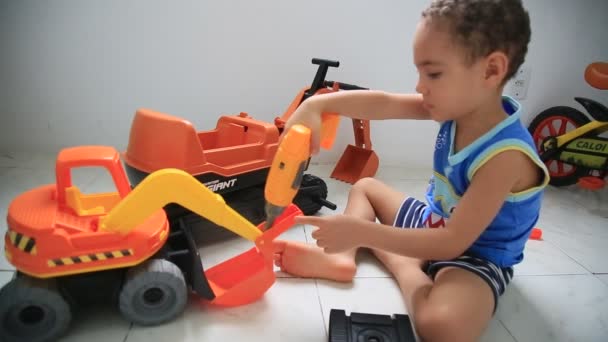 Salvador Bahia Brazil May 2020 Child Seen Playing Apartment Social — Stock Video