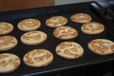 Ready homemade biscuits on a pan.