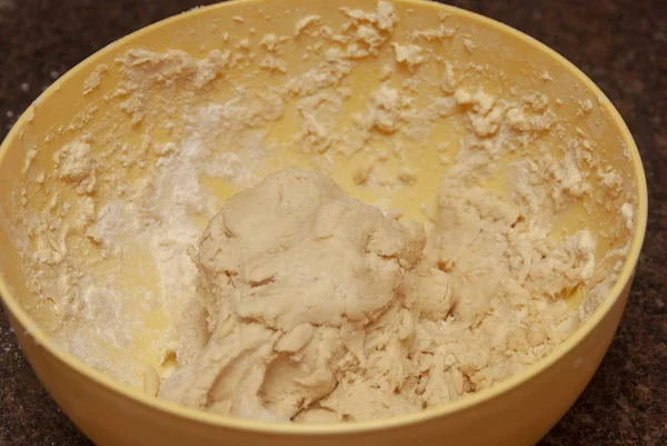Процесс Приготовления Домашнего Печенья Шаг Изготовлении Сухариков — стоковое фото