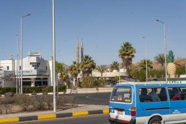 Sharm El Sheikh - Mısır - 09 Şubat - Mısır 'ın doğu şehrinin caddesi.