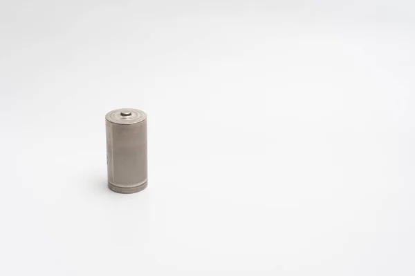 Bateria Isolada Branco Cor Aço — Fotografia de Stock