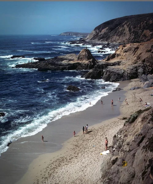 青い水 砂と波と太平洋のビーチシーン — ストック写真