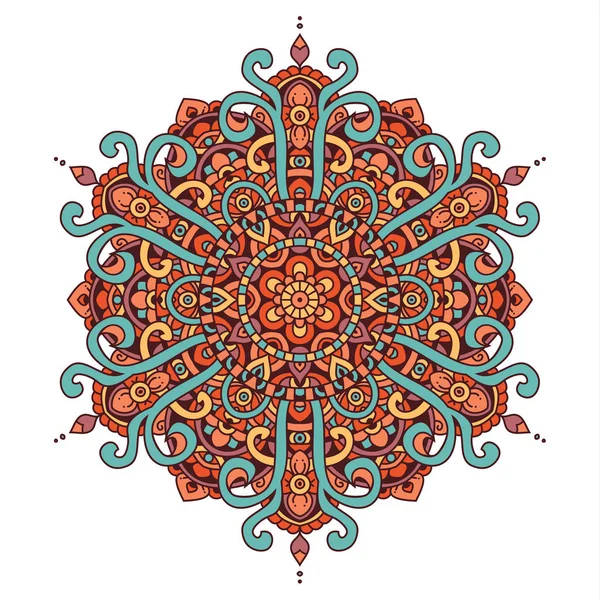 Vector Círculo Abstracto Redondo Estilo Mandala — Vector de stock