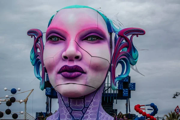 Viareggio Italie Février Festival Défilé Chars Carnaval Avec Des Danseurs — Photo