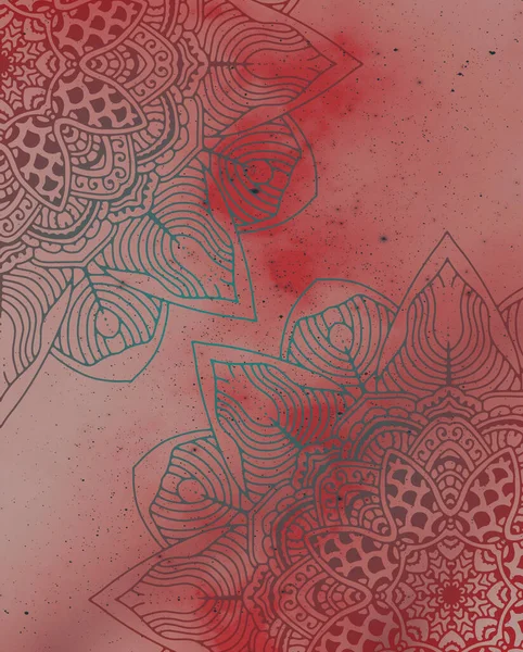 Mandala duvar kâğıdı, boho tarzı iz sürücü. Etnik süs geçmişi. Millet, meditasyon tasarımı. Renkli kıvrımlı şekil.