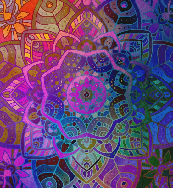 Mandala Wallpaper Tracery Boho Style Ethnic Ornament Background Folk Meditation — Stock Photo, Image
