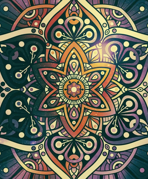 Mandala duvar kâğıdı, boho tarzı iz sürücü. Etnik süs geçmişi. Millet, meditasyon tasarımı. Renkli kıvrımlı şekil.