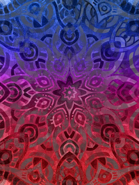 Mandala Ταπετσαρία Tracery Στρογγυλό Στυλ Boho Φόντο Εθνικό Στολίδι Λαϊκός — Φωτογραφία Αρχείου