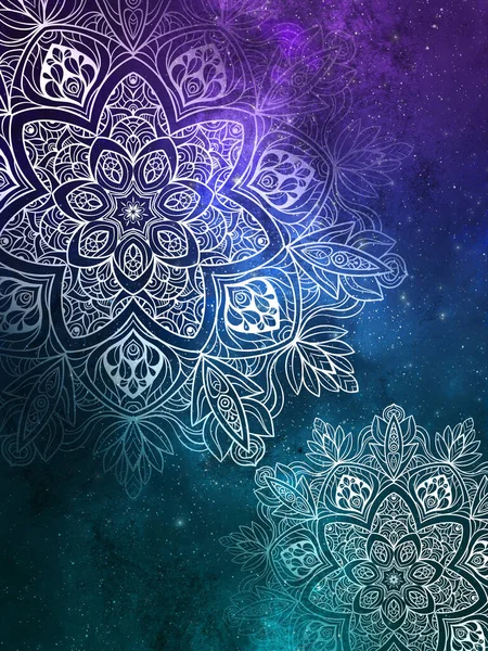 Mandala duvar kâğıdı, boho tarzı iz sürücü. Etnik süs geçmişi. Millet, meditasyon tasarımı. Renkli kıvrımlı şekil.