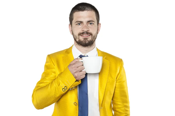 Portrait of a businessman who drinks coffee — ストック写真