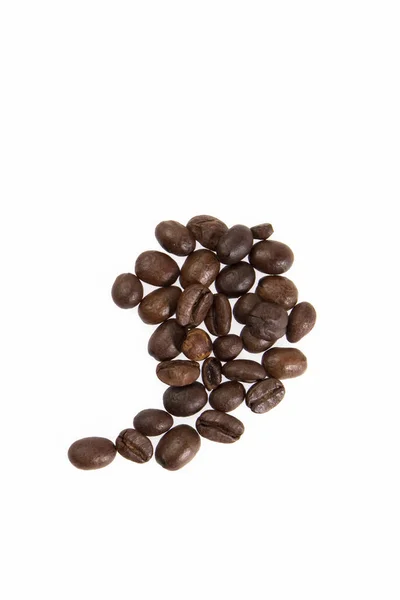 Kommatecken tillverkad av kaffebönor — Stockfoto